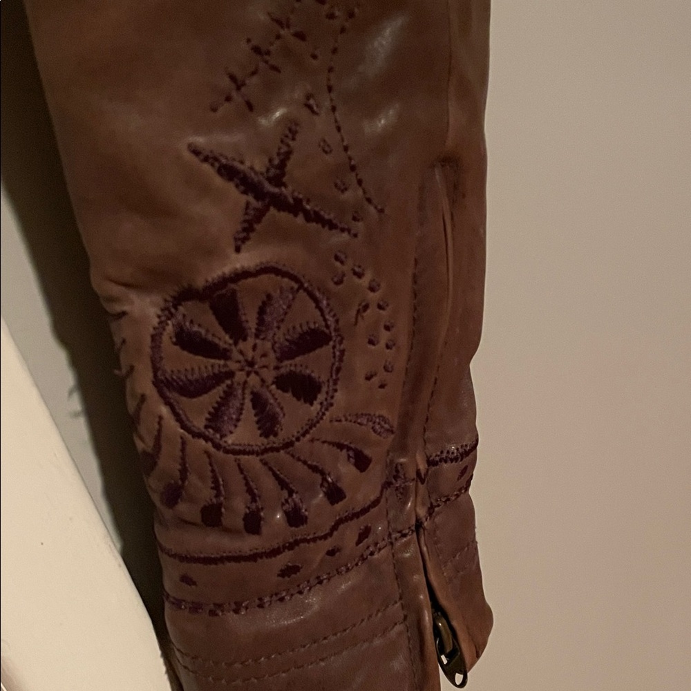 Diesel Brown Leather Women's Jacket - Picture 5 of 5